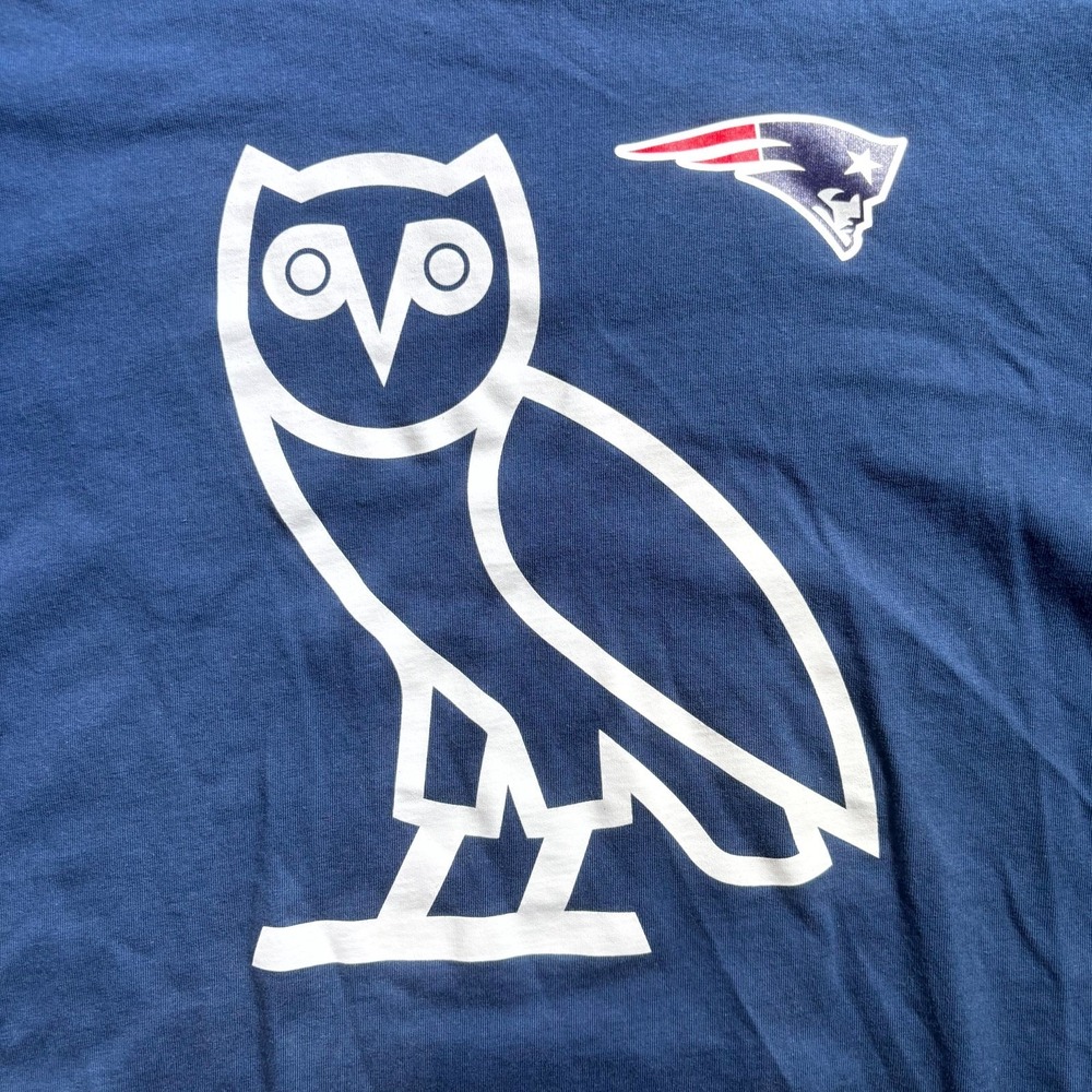 OVO x NFL New England Patriots Game Day T-Shirt Men's 2XL Navy Blue Graphic Tee - Picture 2 of 13